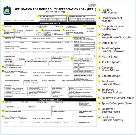 Application for Home Equity Appreciation Loan (HEAL  .